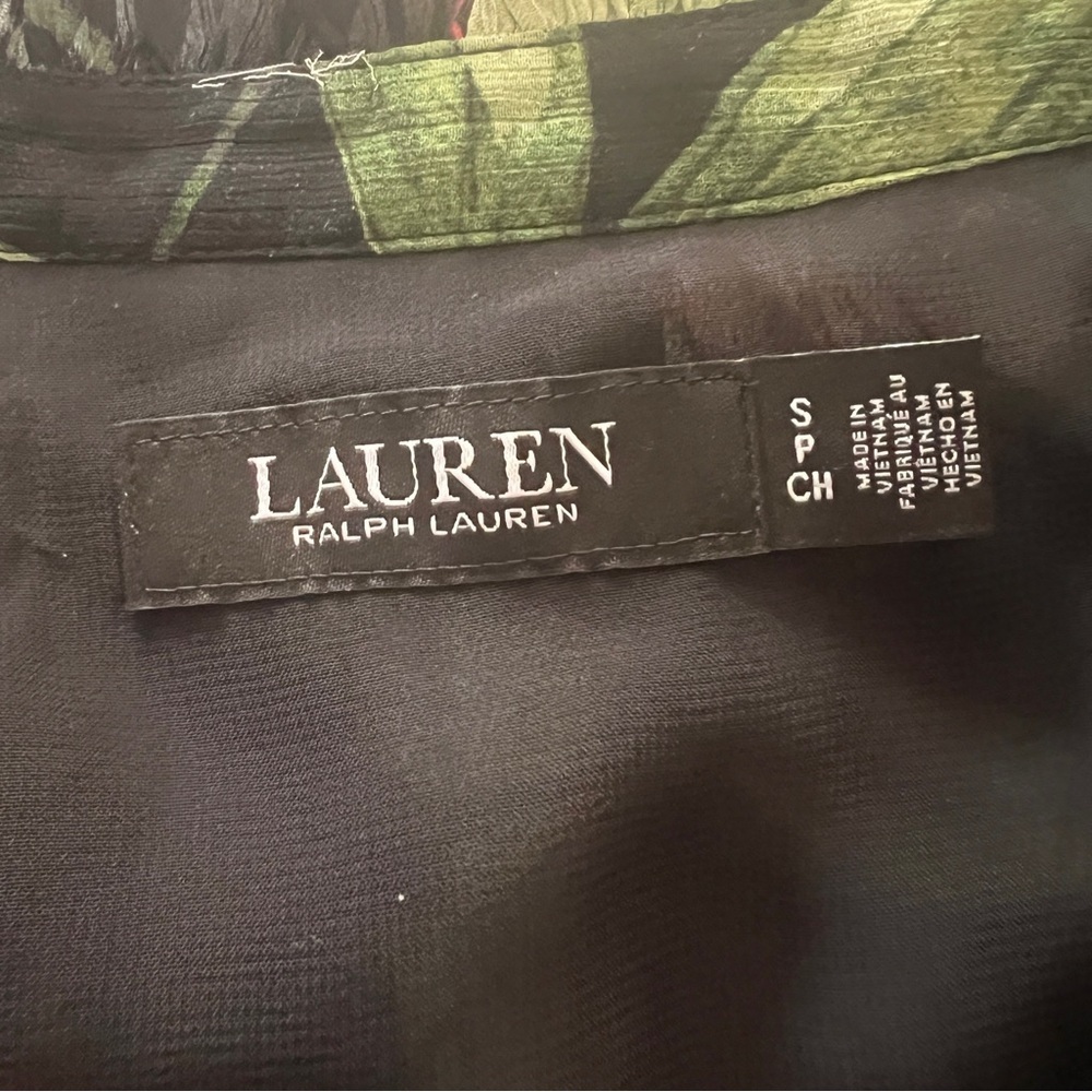 Ralph Lauren tropical Floral Black Blouse SZ S - Picture 5 of 6